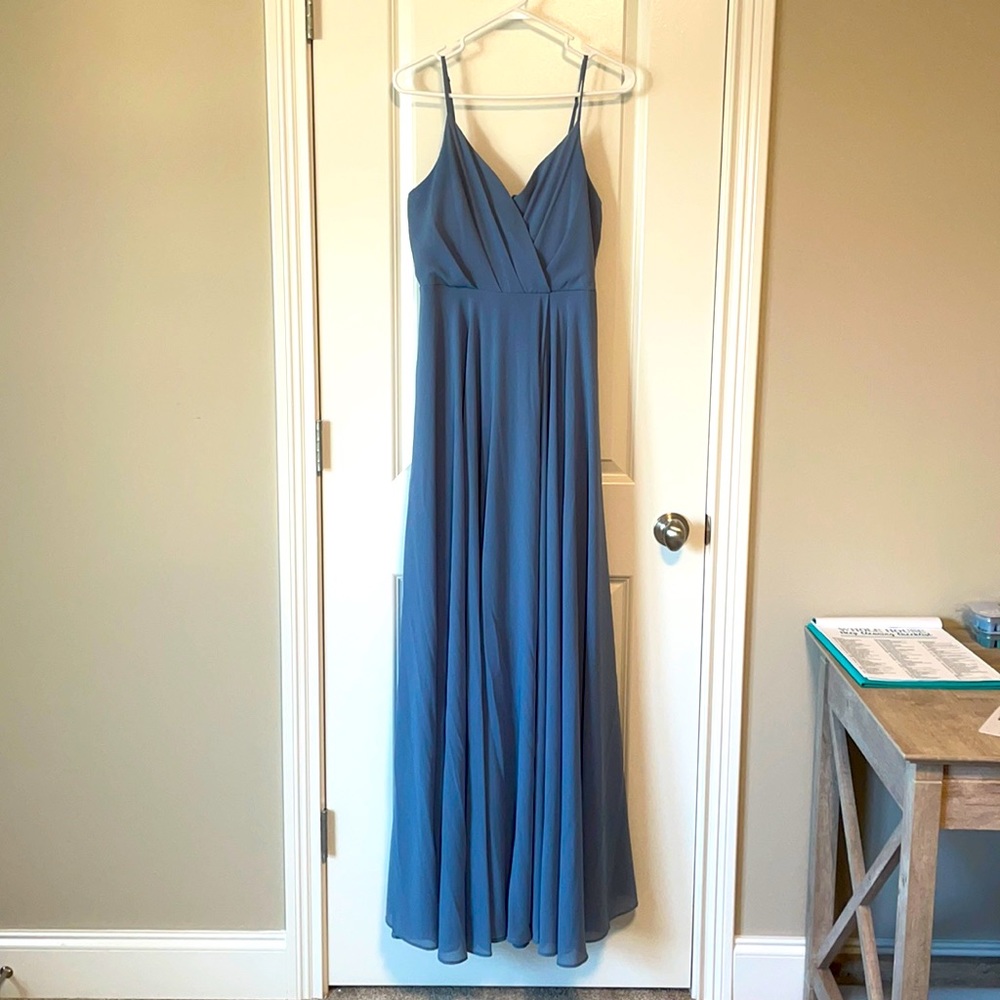 Lulu's Blue Chiffon Maxi Dress